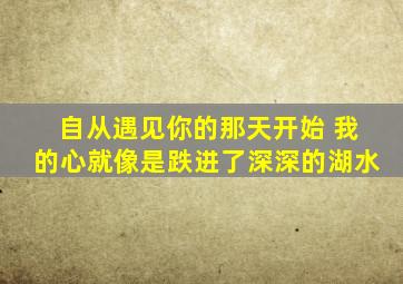 自从遇见你的那天开始 我的心就像是跌进了深深的湖水